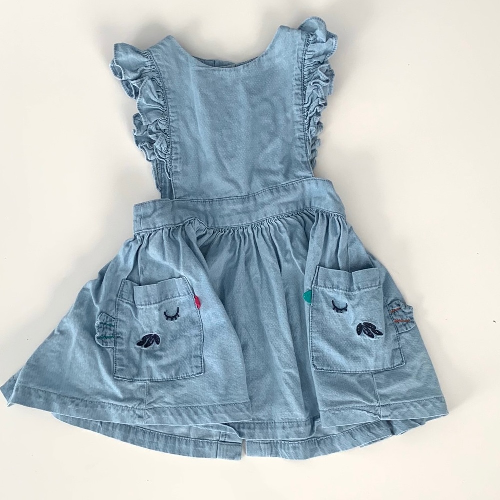 Catimini Girls Denim Apron Dress
